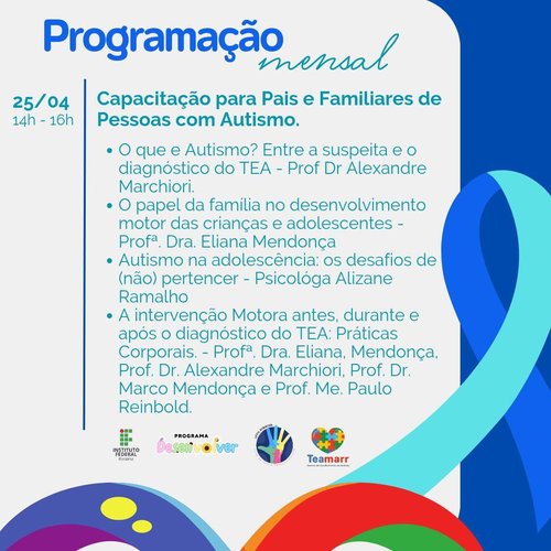 Capacitação para pais e familiares é aberta ao público em geral