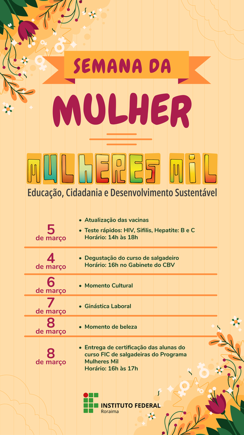 PROGRAMAÇÃO SEMANA DA MULHER